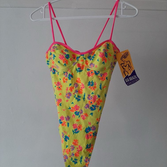 Vintage Floral One-Piece Swimsuit - Picture 2 of 6